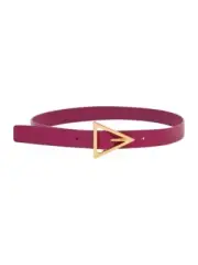 BOTTEGA VENETA pink leather & gold triangle buckle belt Size 80 authentic