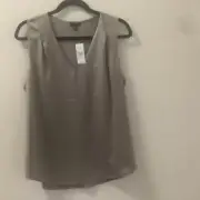 NWT ANN TAYLOR Taupe Size Large Top