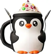Ice Cream Pint Holders, Ice Cream Container, Cute Penguin Organizer, Built-In Spoon Slot, Insulated Design Feature, 16oz, For Home, Bedroom, Living Room, Movie Night,