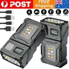 2Pcs Portable Mini Pocket LED Flashlight Magnetic Torch Work Lights Rechargeable