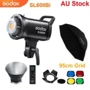 Godox SL60IIBI Bi-Color LED Video Light + 95cm Grid Softbox + BD-04 Barndoor