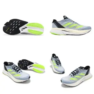 【adidas 愛迪達】慢跑鞋 Adizero Boston 12 M 男鞋 灰 綠 輕量 回彈 輪胎大底 運動鞋 愛迪達(ID4233)