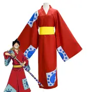 One Piece Wano Country Monkey D. Luffy Costume Anime Cosplay Kimono