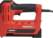 Arrow Fastener ET501F Corded 5-in-1 Professional Electric Staple and Nail Gun, Wire Stapler, Brad and Pin Nailer for Upholstery, Framing, Insulation, Crafts, Fencing, and Cable, Black/Red