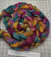 Superwash Wool Sliver Roving Spinning Handpainted USA NWT Callaway