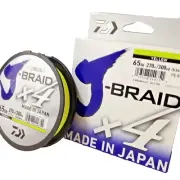 DAIWA J-BRAID X4 BRAID 65LB 300YDS HI VIS YELLOW PE-LINE *. in hand