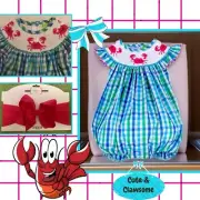 Girls NWT Classic Whimsy Smocked Romper Bubble Accent Bows Free Bow 3 Months