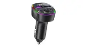 Car FM Transmitter Bluetooth V5.3 - Ambient Light, Dual USB 22.5W