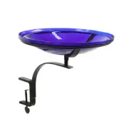 ACHLA 14" Crackle Bowl with Rail Mount Bracket, Cobalt Blue - CGB-14CB-RM