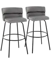 LumiSource Set of 2 Cinch Claire 30" Fixed-Height Barstool