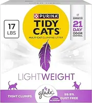 Purina Tidy Cats Light Weight, Low Dust, Clumping Cat Litter, LightWeight Glade Clean Blossoms Multi Cat Litter - 17 lb. Box