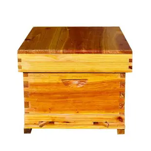 養蜂箱 中蜂蜂箱 煮蠟蜂箱 蜜蜂蜂箱全套養蜂工具專用養蜂箱包郵煮蠟杉木中蜂標準十框蜂巢箱『XY36966』