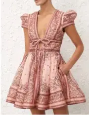 Zimmermann matchmaker structured mini dress in Pink - size 2 Brand With With Tag