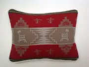 16"x20" Wool & White Leather SW Pattern Pillow made w/Pendleton® Fabric