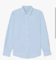 RM Williams Womens Shirt Top Size 10 Blue Rachel Button Up Long Sleeve Cotton