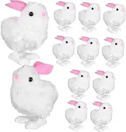HANABASS 12 Pcs Wind Up Walking Cute Cartoon Rabbit Jumping for Party Favors Classroom Prizes and Holiday Decorations