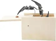 Spider in Box Prank,Realistic Soft Rubber Spider Prank Toy - Fun Joke Scarebox Toy Handmade Wooden Box Prank Spider for Halloween April Fool's Day