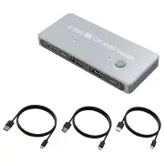 DP KVM Switch 2 DP Input 1 DP Output Display KVM Share 1 Monitor For PC Laptop