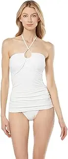 Michael Kors Women's Solid Shirred Tankini Top