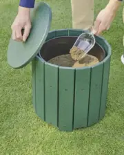 Par Aide 3.5 Gallon Round Divot Mix Container Green NEW