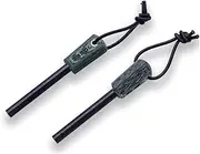 Fire Starter Joker PD09, Green Canvas micarta Material with Black line, Tool for Fishing, Hiking, Camping and Hiking