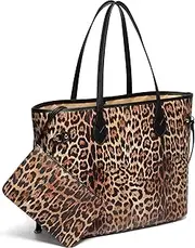 [Daisy Rose] Tote Shoulder Travel Bag & Matching Clutch PU Vegan Leather