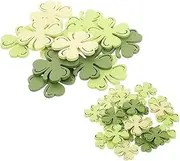 GARVALON St Patricks Day Accessories Set 100pcs Irish Wood Slices Table Decorations Shamrock Adornments