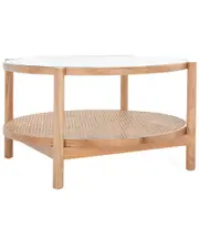 Safavieh Couture Karyna Rattan & Glass Table