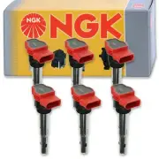 6 pc NGK Ignition Coils for 2014-2017 Audi SQ5 3.0L V6 Spark Plug Wire Boot gh (for: Audi)