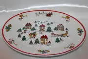 JAMESTOWN CHINA The Joy of Christmas Stoneware 14" Oval Serving Platter Tray