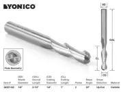 1/4" Dia. 2 Flute Ball Nose CNC Router Bit - 1/4" Shank - Yonico 34221-SC