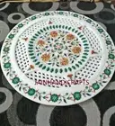2' Marble Coffee Table Top Inlay Semi Precious malachite Side Table decor ew