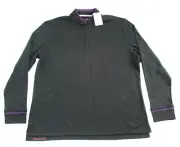 New $198 Robert Graham HARBOR MOCK Black Quarter Zip Pullover 3XL Classic Cotton