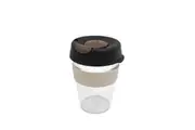 KeepCup Original Clear 340ml Tritan Cup Travel Drink Mug w/ Black Lid/Brown PG