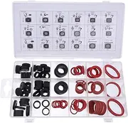 TIDTALEO 141Pcs Rubber Sealing Gasket Kit Washers Assortment for Plumbing Automotive Repairs Garden Hose Applications Transparent Storage Box with Dimension Chart