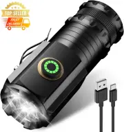 LED Mini Torch Rechargeable 3000 Lumens 5 Modes IPX6 Waterproof Pocket Flashligh