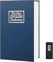Diversion Book Safe Storage Box,Safe Box with Premium Combination Lock, Portable Book-Safe,Perfect for Home, Travel,Dorm Store Money, Jewelry, Phone and Passport (Blue)