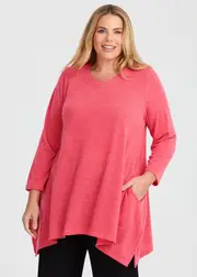 [TS] Taking Shape Snug Cube Hem Tunic Size 10 in Coral - Plus Size Women's Clothing Coral