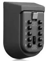Key Lock Box for Outside Wall Mount, Waterproof Spare Key Storage Box, 10-dig...