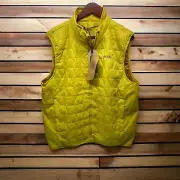 Prana Alpine Air Vest Mens Size Large Yellow Full Zip Lightweight Primaloft NWT