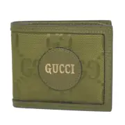Gucci Wallet Men'S Bifold Billfold Off The Grid Eco Gg Nylon Green 625573 H9Haj