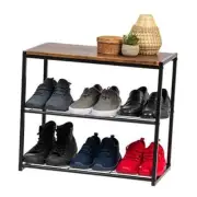 USA 3-Tier Shoe for Entryway, 6 Pairs Shoe Organizer for Up to 9 Pairs Bench