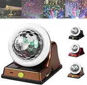 Solar Charging Colorful Magic Ball RGB Atmosphere Light, Multi Colors LED Atmosphere Disco Stage Light Solar Color Spot Lights for Garden, for Garden, Party (Gold)