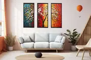 3 Panel Group Art Flower & Tree Painting