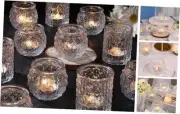 Votive Candle Holders Set of 24- Round Glass Candle Holders Bulk 24 Pcs Clear