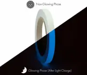 Luminous Photoluminescent Glow In The Dark Home Decor Tape Blue (U.S.A.)