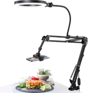 Adjustable Phone Stand with Ring Light for Recording and Live Streaming