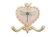 Urban Dragonfly Wall Metal Hook Home Decor Key/Coat Hanger Pink/Gold 12cm
