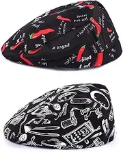 [GXGM] Pack of 2 Unisex Chef's Hat, Chef's Hat, Men's Chef's Hat, Women, Adjustable Chef's Hat, Cotton Chef's Hats, Professional Chef's Hat, Hair Net, Kitchen, multicoloured, One size