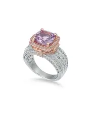 Suzy Levian Two-Tone Silver 5.05 ct. tw. Gemstone Statement Ring
